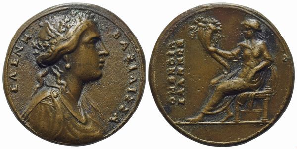 Rara medaglia 1538-1562 per la regina Elena.  - Asta Placchette e medaglie dal XIV al XIX secolo - Associazione Nazionale - Case d'Asta italiane