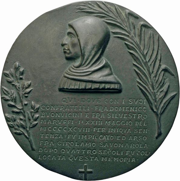 GIROLAMO SAVONAROLA. Medaglia 1898 per il IV centenario della morte  - Asta Placchette e medaglie dal XIV al XIX secolo - Associazione Nazionale - Case d'Asta italiane