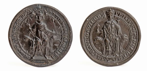 Copia di sigilli francesi in piombo. Lotto di due  - Asta Placchette e medaglie dal XIV al XIX secolo - Associazione Nazionale - Case d'Asta italiane
