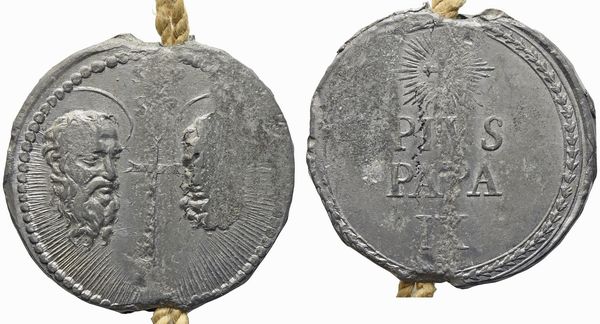 BOLLE PAPALI Pio IX (1792-1878)  - Asta Placchette e medaglie dal XIV al XIX secolo - Associazione Nazionale - Case d'Asta italiane