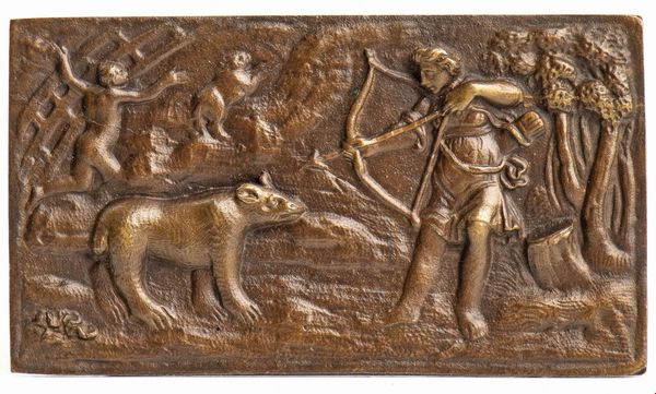 Maestro delle Metamorfosi di Ovidio. ARCADE E CALLISTO  - Asta Placchette e medaglie dal XIV al XIX secolo - Associazione Nazionale - Case d'Asta italiane