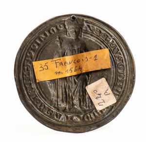 Copia di sigilli francesi in piombo. Lotto di due  - Asta Placchette e medaglie dal XIV al XIX secolo - Associazione Nazionale - Case d'Asta italiane