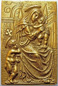 Andrea Contucci Sansovino, Scuola di - MADONNA COL BAMBINO E SAN GIOVANNINO