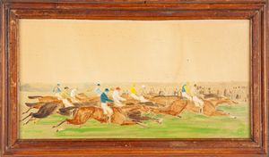 Scuola inglese del XIX secolo - Cavalli in corsa
