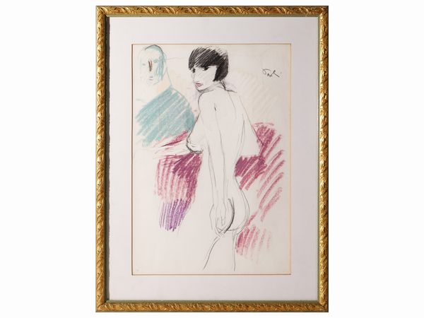 Bruno Paoli : Modella e pittore  - Asta Arte Moderna e Contemporanea - Associazione Nazionale - Case d'Asta italiane