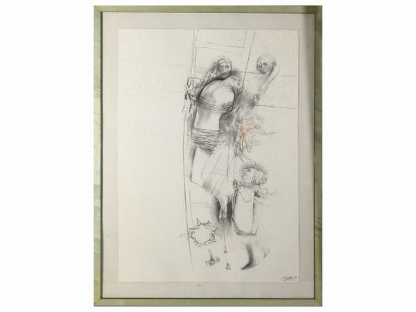 Salvatore Cipolla : Studio per una Deposizione dalla Croce 1991  - Asta Arte Moderna e Contemporanea - Associazione Nazionale - Case d'Asta italiane