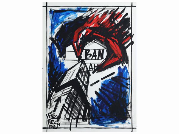 Vinicio Berti : Composizione 1986  - Asta Arte Moderna e Contemporanea - Associazione Nazionale - Case d'Asta italiane