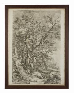 ROSA SALVATORE (1615 - 1673) : Coppia di incisioni raffiguranti la caduta dei Giganti ed Edipo  - Asta Asta 423 | ARTE ANTICA E DEL XIX SECOLO Online - Associazione Nazionale - Case d'Asta italiane