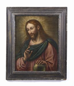 ARTISTA DEL XVII SECOLO : Salvator Mundi  - Asta Asta 423 | ARTE ANTICA E DEL XIX SECOLO Online - Associazione Nazionale - Case d'Asta italiane
