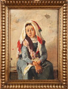 Lorenzo Delleani - Giovane popolana piemontese