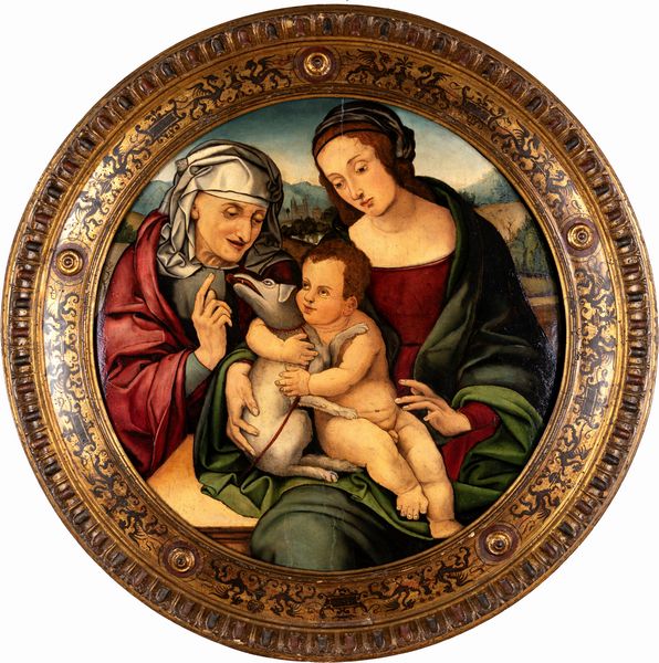 Maestro di Tavarnelle o dei Cassoni Campana , Attribuito a : Madonna col Bambino e Sant'Anna  - Asta Dipinti del XIX Secolo - Associazione Nazionale - Case d'Asta italiane