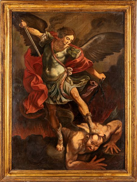 Scuola italiana del XVII secolo : San Michele  - Asta Dipinti del XIX Secolo - Associazione Nazionale - Case d'Asta italiane