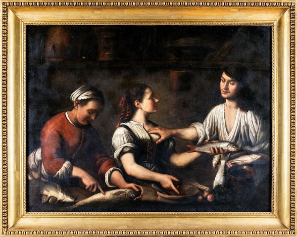 Astolfo Petrazzi : Venditrice di pesci  - Asta Dipinti del XIX Secolo - Associazione Nazionale - Case d'Asta italiane