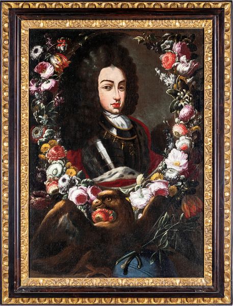 Scuola fiamminga del XVII secolo : Ritratto con natura morta e aquila  - Asta Dipinti del XIX Secolo - Associazione Nazionale - Case d'Asta italiane