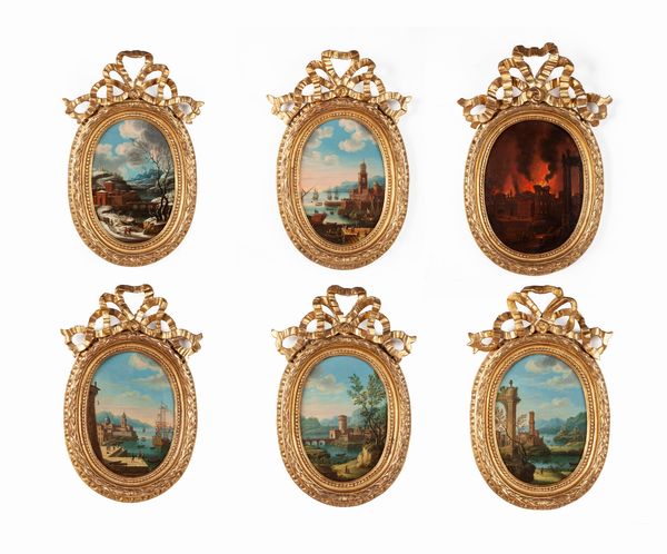 Orazio Grevenbroeck, Attribuito a : Paesaggi  - Asta Dipinti del XIX Secolo - Associazione Nazionale - Case d'Asta italiane