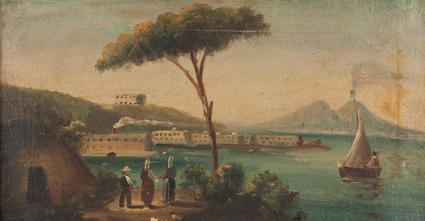 SCUOLA DI POSILLIPO : Vedute del golfo di Napoli  - Asta Dipinti del XIX Secolo - Associazione Nazionale - Case d'Asta italiane