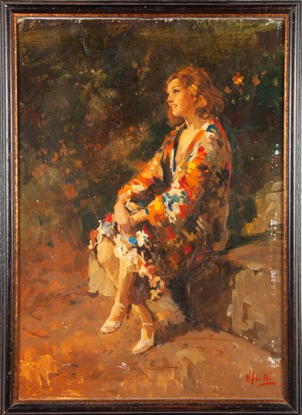 Vincenzo Irolli : Fanciulla seduta  - Asta Dipinti del XIX Secolo - Associazione Nazionale - Case d'Asta italiane