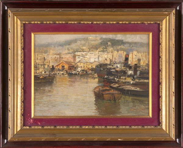 Ezelino Briante : Napoli dal mare  - Asta Dipinti del XIX Secolo - Associazione Nazionale - Case d'Asta italiane