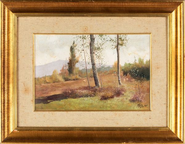 Rutilio Muti : Paesaggio  - Asta Dipinti del XIX Secolo - Associazione Nazionale - Case d'Asta italiane
