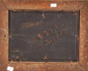 PITTORE DEL XIX SECOLO : Paesaggio con fiume ghiacciato  - Asta Dipinti del XIX Secolo - Associazione Nazionale - Case d'Asta italiane