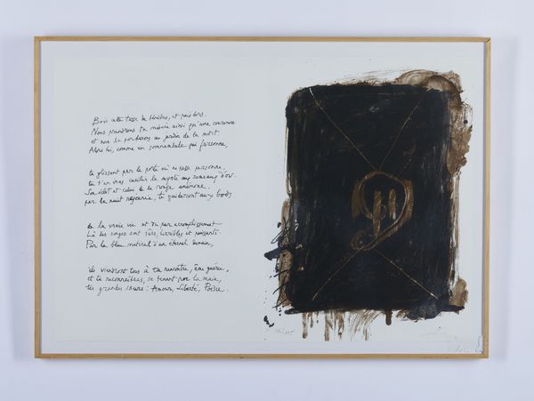 TAPIES ANTONI (1923 - 2012) : Sonnet VII, da from Vingt-deux pomes di Jean Cassou.  - Asta Asta 424 | GRAFICA MODERNA, FOTOGRAFIA E MULTIPLI D'AUTORE Online - Associazione Nazionale - Case d'Asta italiane
