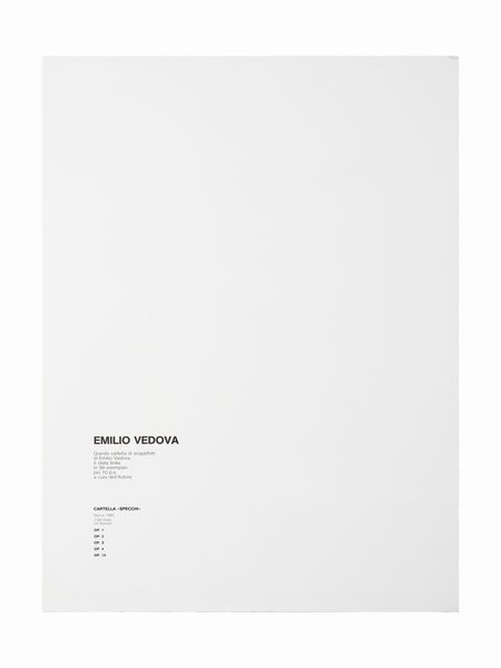 VEDOVA EMILIO (1919 - 2006) : Specchi (cartella completa).  - Asta Asta 424 | GRAFICA MODERNA, FOTOGRAFIA E MULTIPLI D'AUTORE Online - Associazione Nazionale - Case d'Asta italiane