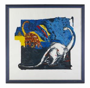 SCHIFANO MARIO (1934 - 1998) : Innocenza figurata.  - Asta Asta 424 | GRAFICA MODERNA, FOTOGRAFIA E MULTIPLI D'AUTORE Online - Associazione Nazionale - Case d'Asta italiane