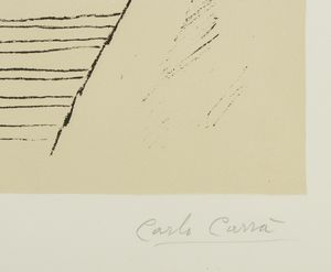 CARRA' CARLO (1881 - 1966) : Testa di ragazzo.  - Asta Asta 424 | GRAFICA MODERNA, FOTOGRAFIA E MULTIPLI D'AUTORE Online - Associazione Nazionale - Case d'Asta italiane