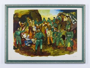 GUTTUSO RENATO (1912 - 1987) : Dalla cartella Gott Mit Uns.  - Asta Asta 424 | GRAFICA MODERNA, FOTOGRAFIA E MULTIPLI D'AUTORE Online - Associazione Nazionale - Case d'Asta italiane