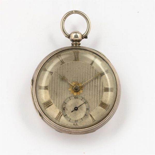 Orologio da tasca a ribaltina inglese, fine 800, quadrante in argento  - Asta Orologi da Tasca - Associazione Nazionale - Case d'Asta italiane