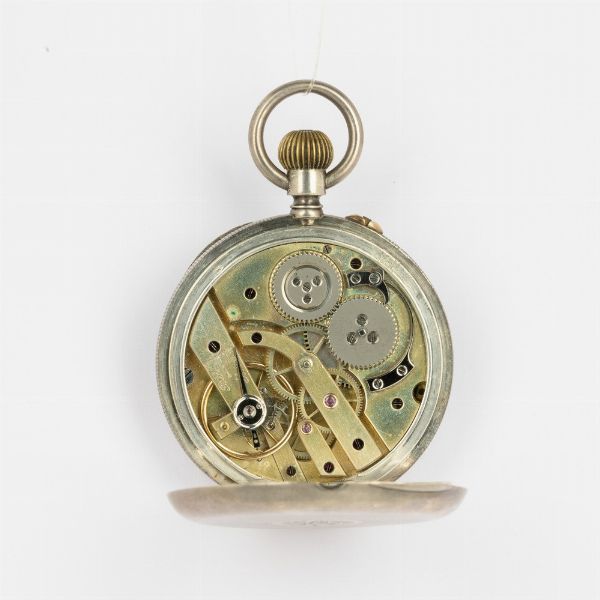 Orologio da tasca cassa di fine '800, in argento con quadrante in smalto bianco  - Asta Orologi da Tasca - Associazione Nazionale - Case d'Asta italiane