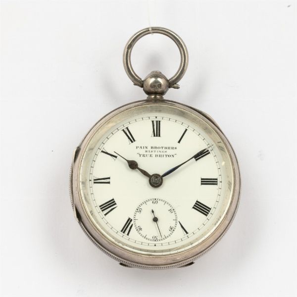 Orologio da tasca Ribaltina inglese fine �800, cassa in argento, movimento con scappamento ad ancora, bilanciere compensato, quadrante in smalto bianco  - Asta Orologi da Tasca - Associazione Nazionale - Case d'Asta italiane