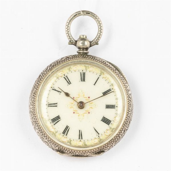 Orologio da collo in argento, carica a chiavetta, 1870 circa  - Asta Orologi da Tasca - Associazione Nazionale - Case d'Asta italiane
