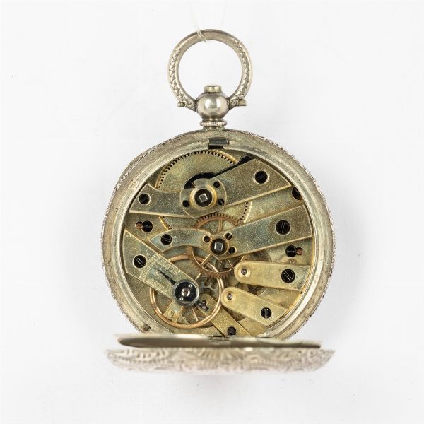 Orologio da collo in argento, carica a chiavetta, 1870 circa  - Asta Orologi da Tasca - Associazione Nazionale - Case d'Asta italiane