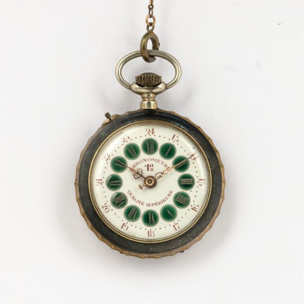 Due orologi remontoir con cassa in metallo e quadrante catouche  - Asta Orologi da Tasca - Associazione Nazionale - Case d'Asta italiane