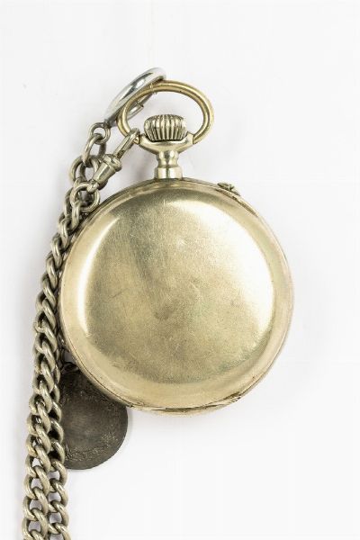 Orologio da tasca Salterello del 1890 circa, su base Roskopf, cassa in metallo, quadrante in metallo  - Asta Orologi da Tasca - Associazione Nazionale - Case d'Asta italiane