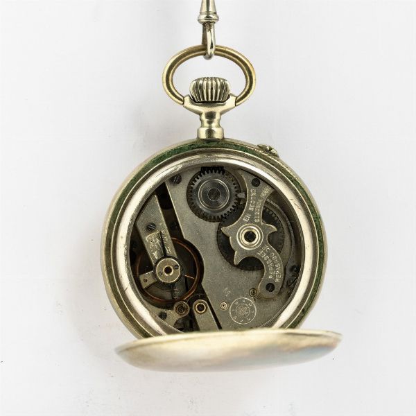 Orologio da tasca Salterello del 1890 circa, su base Roskopf, cassa in metallo, quadrante in metallo  - Asta Orologi da Tasca - Associazione Nazionale - Case d'Asta italiane