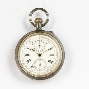 Orologio da tasca Cronografo Ascot del 1987 circa, cassa in argento  - Asta Orologi da Tasca - Associazione Nazionale - Case d'Asta italiane