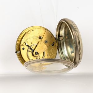 Orologio da tasca a ribaltina inglese, fine 800, quadrante in argento  - Asta Orologi da Tasca - Associazione Nazionale - Case d'Asta italiane