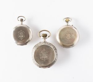 Tre orologi da tasca: Willy Freres con movimento Roskopf, un Longines, un regulator in argento  - Asta Orologi da Tasca - Associazione Nazionale - Case d'Asta italiane