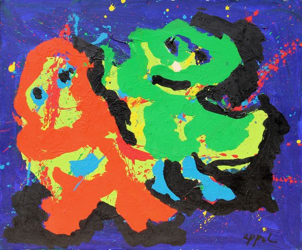 Karel Appel : Senza titolo (due figure)  - Asta Arte Moderna e Contemporanea - Associazione Nazionale - Case d'Asta italiane