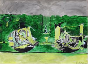Graham Vivian Sutherland - Studio per 'Poised form in a landscape'