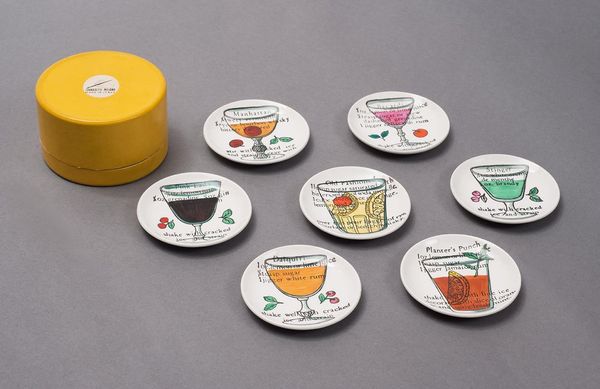 Piero  Fornasetti : Sette sottobicchieri della serie Cocktail  - Asta Design e Oggetti d'Arte - Associazione Nazionale - Case d'Asta italiane