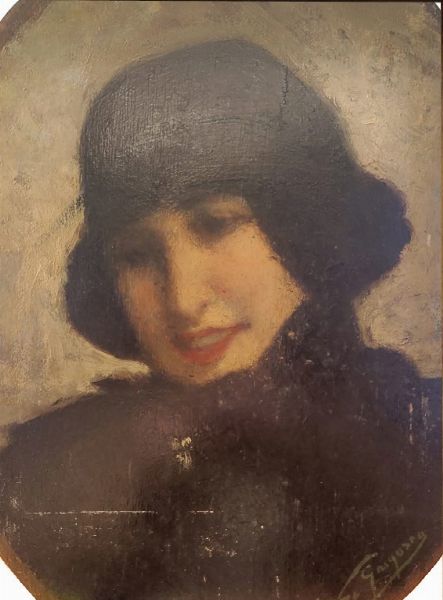 Francesco  De Gregorio (Napoli, 1862 - 1939) : Ritratto di donna in nero  - Asta Dipinti XIX secolo - Associazione Nazionale - Case d'Asta italiane