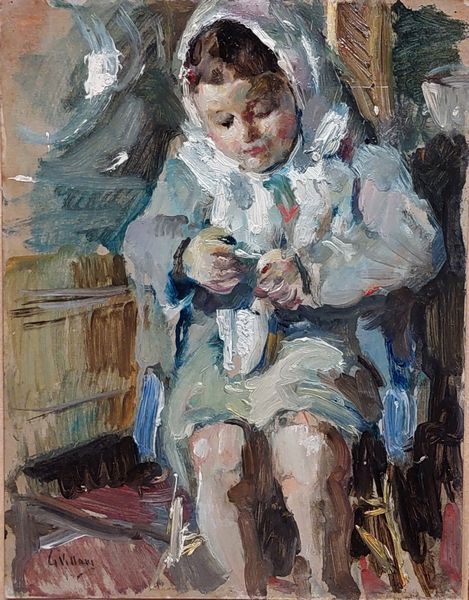 Gennaro Villani : Ritratto di Ena Villani da bambina  - Asta Dipinti XIX secolo - Associazione Nazionale - Case d'Asta italiane