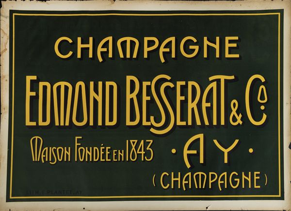 Anonimo : Champagne Edmond Besserat & Co  - Asta Manifesti d'Epoca - Associazione Nazionale - Case d'Asta italiane