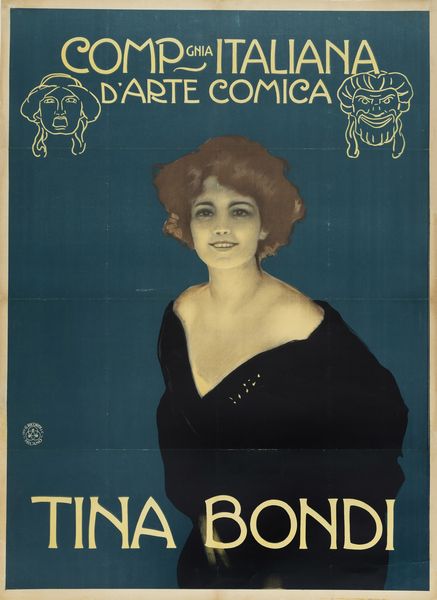 Anonimo : Compagnia Italiana d�Arte Comica - Tina Bondi.  - Asta Manifesti d'Epoca - Associazione Nazionale - Case d'Asta italiane