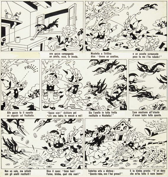 ANTONIO RUBINO : Nicoletta  - Asta Fumetti: Tavole e Illustrazioni Originali - Associazione Nazionale - Case d'Asta italiane