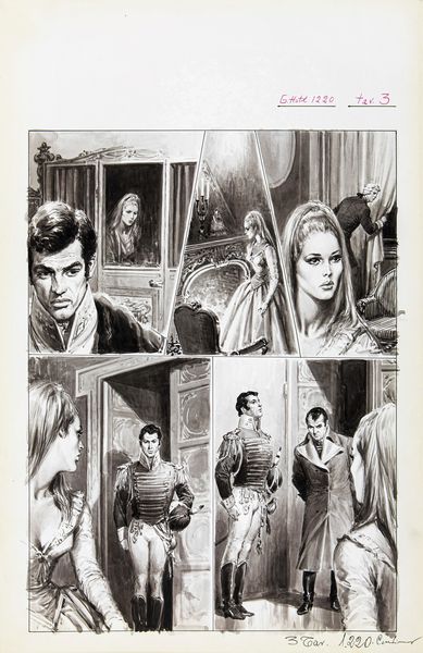 Aldo Torchio : Una notte con Napoleone  - Asta Fumetti: Tavole e Illustrazioni Originali - Associazione Nazionale - Case d'Asta italiane