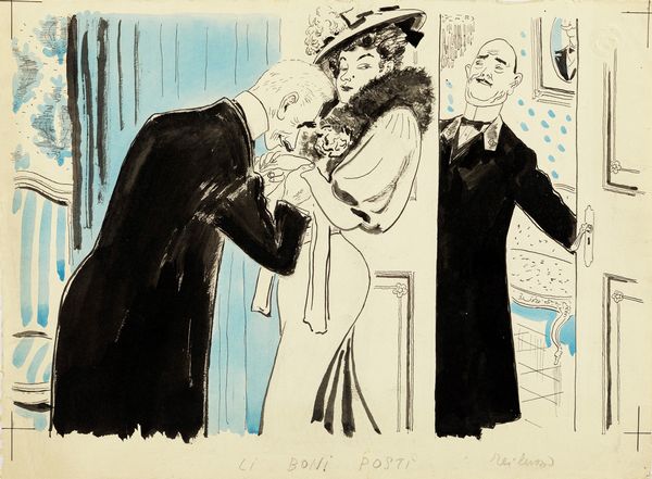 Livio Apolloni : Trilussa - Li boni posti  - Asta Fumetti: Tavole e Illustrazioni Originali - Associazione Nazionale - Case d'Asta italiane